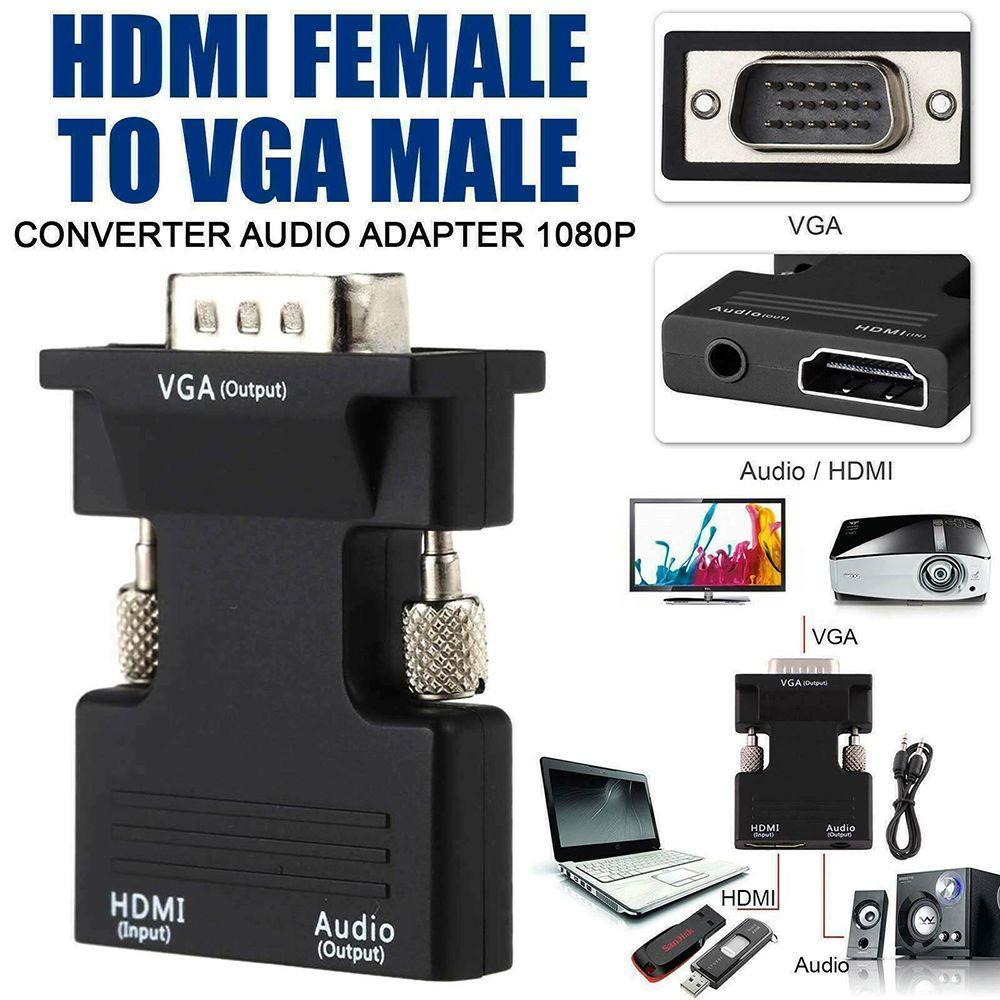 Выходной сигнал кабеля VGA Male HDMI to VGA Cable HDMI-совместимый преобразователь HDMI Female Audio Adapter