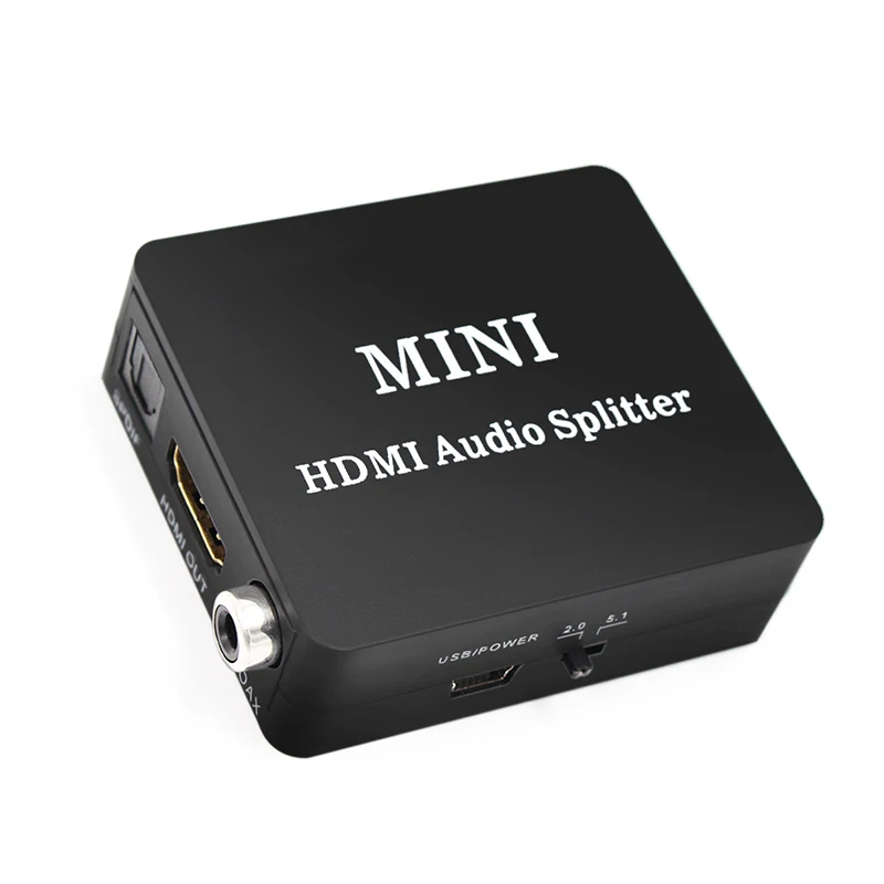 1080p HDMI Audio Splitter Adapter HDMI to HDMI and Optical TOSLINK SPDIF + Audio Converter with COAX Interface
