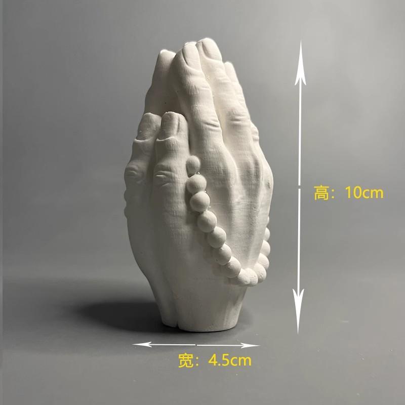 Гипсовая скульптура руки Будды, настольное украшение с микроландшафтом, стиль дзен-буддизма, китайский светло-серый