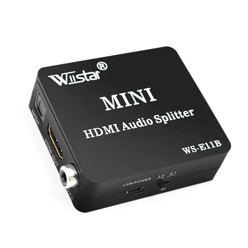 Wiistar HDMI Audio Splitter R / L Spdif Audio with 2.1 / 5.1ch HDMI Audio Extractor HDMI to HDMI Audio Splitter Free Shipping