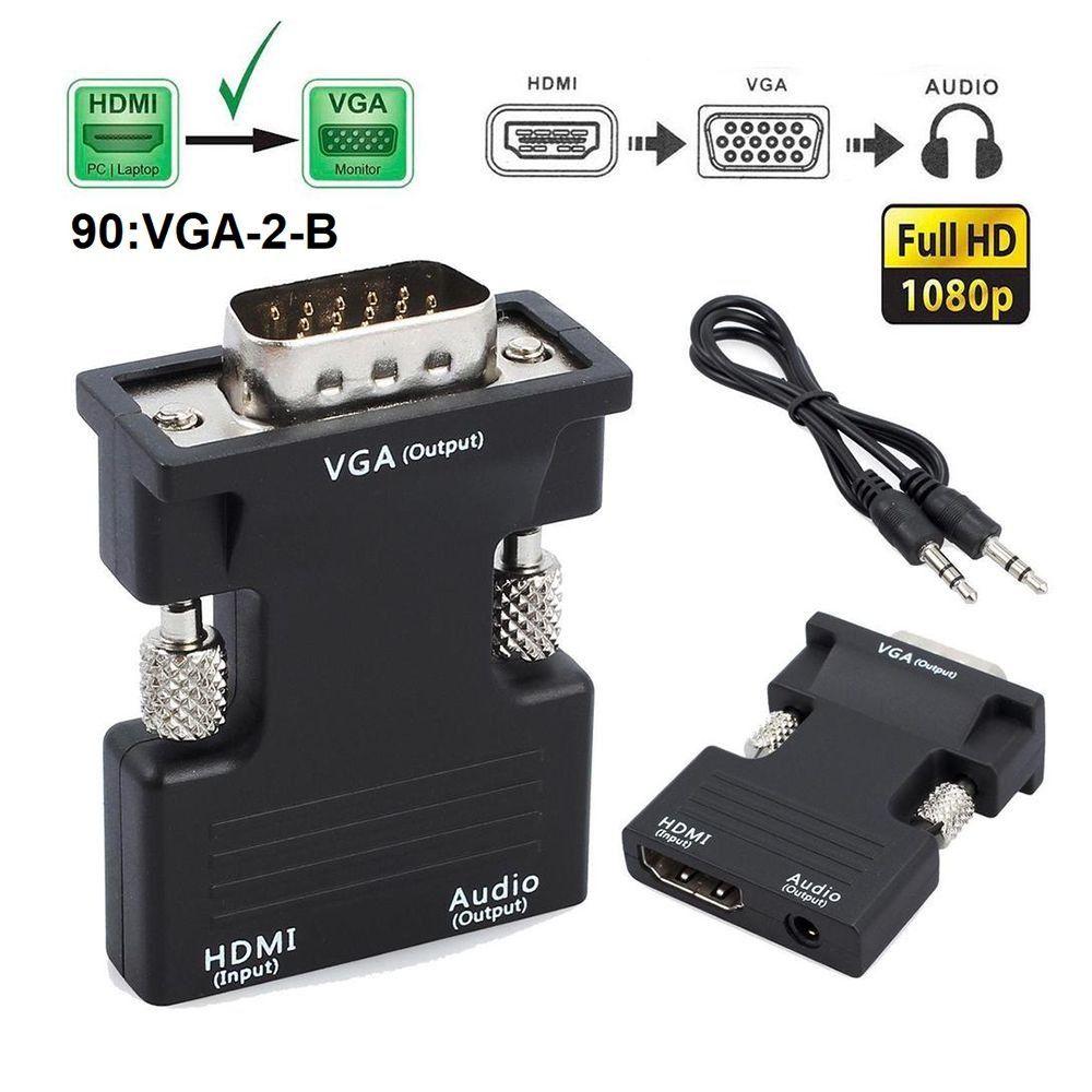 Кабель VGA Male Signal Output Audio Adapter HDMI Female HDMI-совместимый преобразователь HDMI to VGA Cable